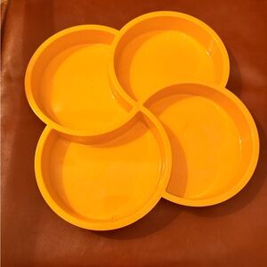 Mid Century Bright Yellow Divided Serving Tray